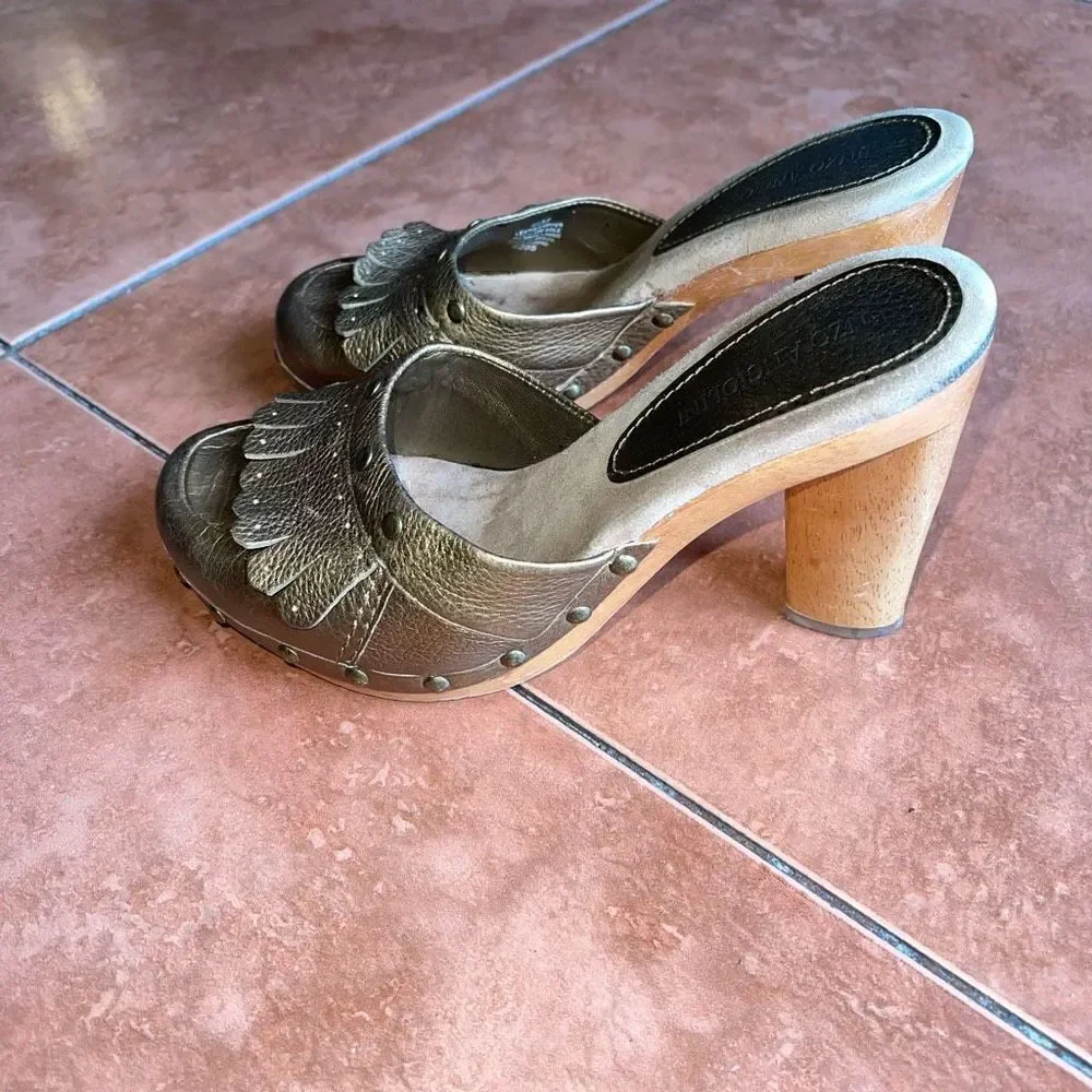 Enzo Angiolini Bronze Clogs